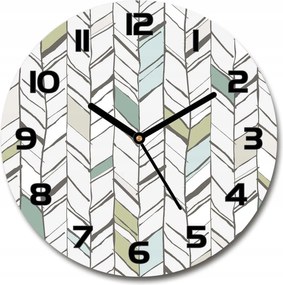 Csendes üveg falióra halszálka mintás 30cm