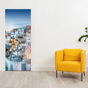 Fotótapéta ajtóra - Alkonyat Szantoriniben (95x205cm)