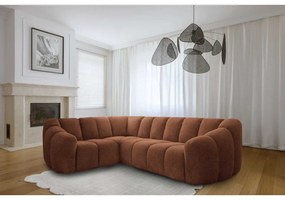 Terrakotta színű sarokkanapé (bal oldali-L alakú) Shell – Miuform