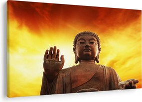 Kép - Buddha piros és sárga háttérrel (90x60 cm)