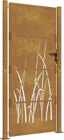 vidaXL Corten acél kerti kapu 100x200 cm, fűmintás