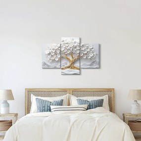 Kép – 3D elegáns életfa virágokkal (90x60 cm)