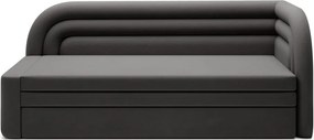 Szürkésbarna bársony kinyitható-tárolóhelyes kanapé jobb oldali 223 cm Fabillo – ELTAP