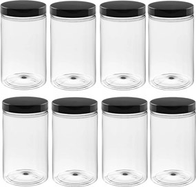 Befőttesüveg műanyag edény 1,5l x 8 müzli tészta