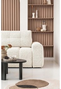 Krémszínű kinyitható tárolóhelyes moduláris sarokkanapé (bal oldali) Lulu – Miuform