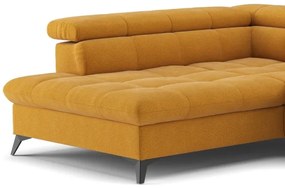 Narancssárga MARANO balos sarokkanapé ággyá nyitható, L alakú