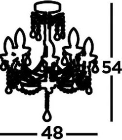 Fürdőszoba Mennyezeti Lámpa Króm AUTUMN SEARCHLIGHT 9037-5CC