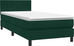 vidaXL sötétzöld bársony rugós ágy matraccal 80x220 cm