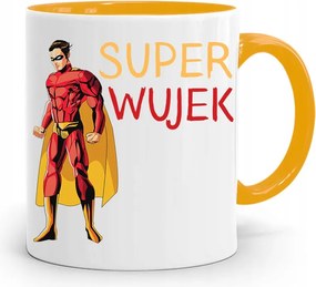 Sárga Bögre Ajándék Szuper Bácsi Nyomtatott Fotóval