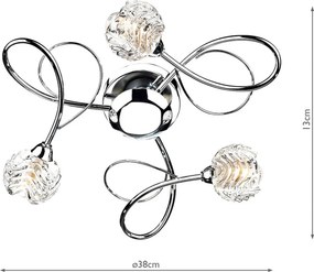 Dar Lighting ZELDA ZEL5350 Plafonlámpa 3x40W/G9 IP20