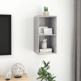 betonszürke szerelt fa falra szerelhető TV-szekrény 37x37x72 cm