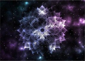 Kép - Lótusz mandala az űrben (üvegen) (70x50 cm)
