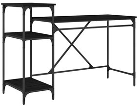 vidaXL Asztal Fekete tölgy 135 x 50 x 90 cm Faanyag