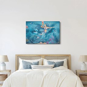 Kép - Sellő delfinekkel (90x60 cm)