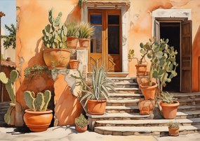 Poszter 59,4x42cm Napsütötte Kaktuszsarok