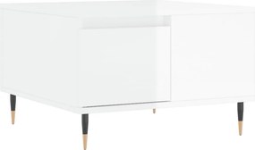 vidaXL magasfényű fehér szerelt fa dohányzóasztal 55 x 55 x 36,5 cm