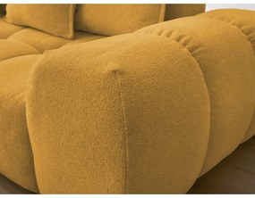 Mustársárga zsenília kinyitható-tárolóhelyes sarokkanapé (bal oldali-L alakú) Everest – Bobochic Paris