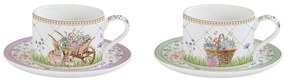 Spring Bloom húsvéti porcelán teás csésze 2 személyes szett díszdobozban