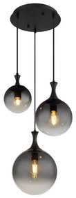 Globo 15885-3H - Csillár zsinóron DALTON 3xE27/10W/230V átm. 48 cm fekete