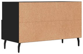 fekete szerelt fa TV-szekrény 80 x 36 x 50 cm