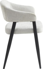 Dizájner étkezőszék, világosszürke/fekete, NIZAR TYP 2