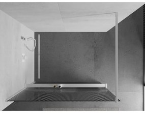 Mexen Kioto+, Walk-In zuhanyparaván polccal és akasztóval 70 x 200 cm, 8 mm-es üveg bordás mintával, fehér profil, 800-070-121-20-09