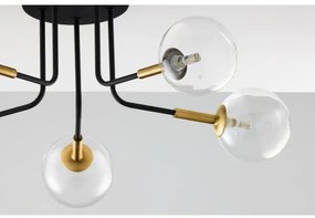 Jupiter 2040 - Felületre szerelhető csillár BURANO 5xG9/10W/230V fekete/arany/átlátszó