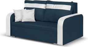 KONRAD Kétszemélyes kinyitható kanapé Sötétkék/fehér