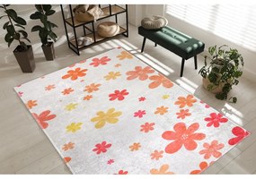 Narancssárga-elefántcsont színű mosható gyerek szőnyeg 80x150 cm Fall Flowers – Vitaus