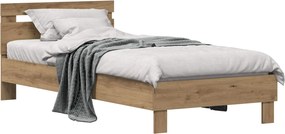 vidaXL Ágykeret fejtámlával Artisan tölgy 98.5 x 200 cm Faanyag