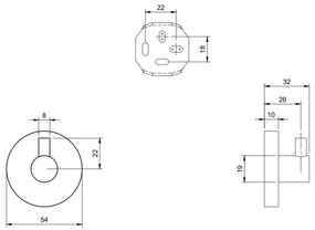 Villeroy & Boch TVA15101100061 - ELEMENTS fali kampó, fényes króm
