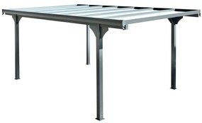 Lapostetős alumínium garázs kocsibeálló antracit 300 cm x 496 cm CP-4L