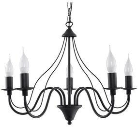 Csillár láncon MINERWA 5 5xE14/40W/230V fekete