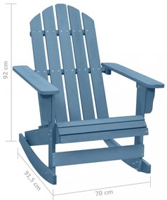 kék tömör fenyőfa kerti Adirondack hintaszék
