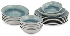 18 db-os étkészlet, batikolt mintás, türkiz - AQUATIQUE