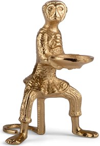 Tealight Gyertyatartó majom alumínium arany skandináv nappali