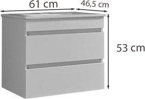 Cube 60 Fürdőszoba alsó szekrény mosdóval