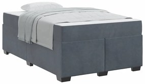 Ágykeret matraccal matracmal Sötétszürke 120 x 200 cm Bársony