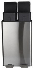 Matt ezüstszínű acél szelektív pedálos szemetes 2x30 l Aliya – Spirella