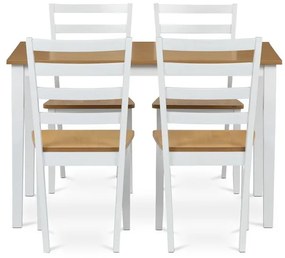 Étkezőszett 4 székkel, 120×75×75 cm, Tölgy Furnér. VESPA OAK