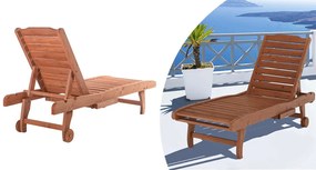 Állítható fa pihenőágy kihúzható tartóval