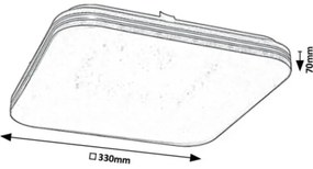 Rabalux 71178 - LED Mennyezeti lámpa OSCAR LED/18W/230V 3000K 33x33 cm