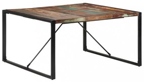 Tömör újrahasznosított fa étkezőasztal 140 x 140 x 75 cm