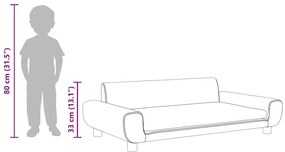 fekete bársony gyerekkanapé 100 x 54 x 33 cm