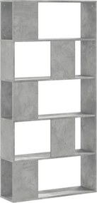 vidaXL 5 szintes betonszürke szerelt fa könyvespolc 80,5x23,5x162,5 cm