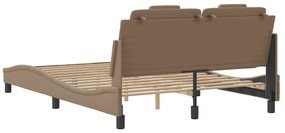 cappuccino színű műbőr ágykeret Viana matrac nélkül 140x190 cm