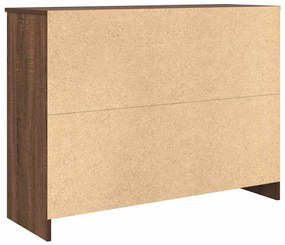 barna tölgy szerelt fa tálalószekrény fiókos 101x35x76 cm