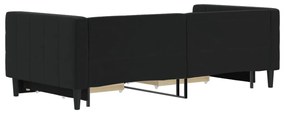 fekete kihúzható bársony heverő fiókkal 90 x 190 cm