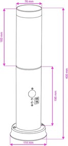 Brilagi - NOVA kültéri lámpa mozgásérzékelővel 1xE27/15W/230V 40 cm IP44 antracit