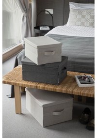 Bézs fedeles textil tárolódoboz 35x19x26 cm Soft Storage – Bigso Box of Sweden